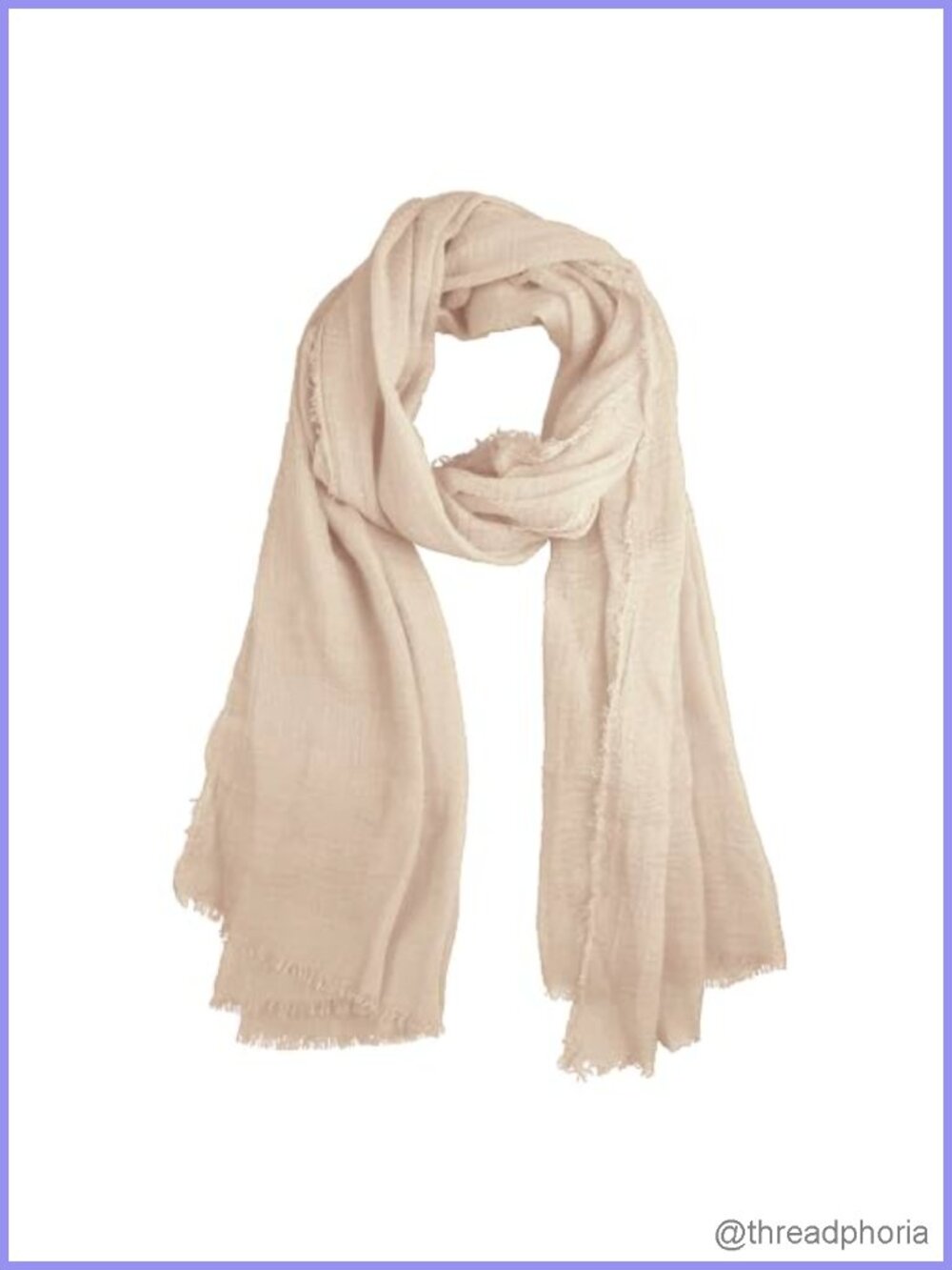 Cotton Blend Crinkle Fringed Scarf Shawl Lightweight Summer Wrap